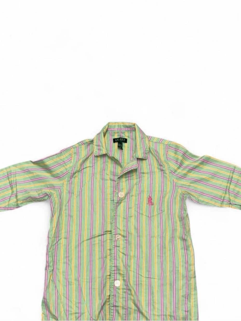 Lauren Ralph Lauren Pastel Green Striped Button-Down Shirt